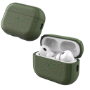 Husă unică din piele de litchi pentru Apple AirPods Pro 2 cu carabină, protecție împotriva prafului și zgârieturilor, suportă încărcarea 8