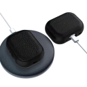 Husă unică din piele de litchi pentru Apple AirPods Pro 2 cu carabină, protecție împotriva prafului și zgârieturilor, suportă încărcarea 17