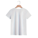 Hvid dame-T-shirt med Paris-print La Ville Lumière T-shirt med gademotiv og Paris-inskription Elegant top med fransk atmosfære 2