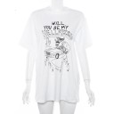 Hvid dame-T-shirt med print A389 4