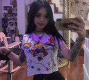 Hvid dame-T-shirt med print A993 4