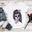 Hvid dame-T-shirt med print B347 1