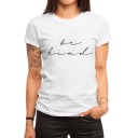 Hvid dame-T-shirt med print 2