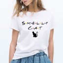 Hvid dame-T-shirt med sjovt print 2
