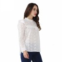 Hvid perforeret bluse 3