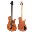 Hybridní Multi-Strunová Kytara Batking Vějířové Pražce 7 Strun Kytarová 3 Strun Basová Mahagon Spalted Javor Stupnice 762-844 mm 2