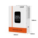 Hybridný solárny menič 12 kW so štyrmi MPPT nabíjaním 160 A rozsah PV 60-450 V DC kapacita až 14 400 W biely s WiFi na fotovoltaiku 2