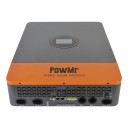 Hybridný solárny menič dvojitý MPPT 12 kW 48 V jednofázový i trojfázový výstup 230 a 400 V AC nabíjanie 260 A šedo oranžový bez WiFi na dom 2
