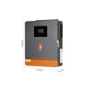 Hybridný solárny menič MPPT 4200 W 24 V výstup 230 V AC nabíjanie 120 A a PV 6200 W rozsah 60-450 V DC hmotnosť 7,2 kg šedý 2