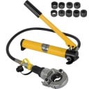 Hydraulické krimpovacie kliešte 6 t 9 čeľusťami V a TH ručné hydraulické čerpadlo žlté na lisovanie rúr a spojov 1