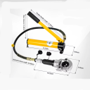 Hydraulické krimpovacie kliešte 6 t 9 čeľusťami V a TH ručné hydraulické čerpadlo žlté na lisovanie rúr a spojov 2