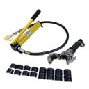 Hydraulické krimpovacie kliešte 6 t 9 čeľusťami V a TH ručné hydraulické čerpadlo žlté na lisovanie rúr a spojov 3
