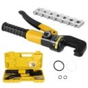 Hydraulické lisovací kleště na kabelová oka Podofo 10 T 8 párů matric pro průřezy 4 až 70 mm² 12 až 2/0 AWG kalená ocel žluté 1