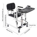 Hydraulické toaletní křeslo pro pacienty Nastavitelná výška 41-65 cm Nosnost 150 kg Hydraulický zvedací mechanismus Přenosné pro domácí péči 4