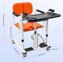 Hydraulické zdvíhacie a prepravné kreslo pre seniorov s deleným sedadlom 180° nosnosť 150 kg zdvih 41–65 cm kolieska s brzdou pre pacientov 3