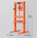 Hydraulický dílenský lis 6T 496×400×908 mm ocelová konstrukce oranžová pro lisování ložisek a kovových dílů v garáži 2