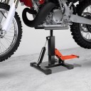 Hydraulický nůžkový zvedák terénního motocyklu nožní ovládání pojistka proti pádu nastavitelná výška protiskluzová pryž ocel nosnost 200 kg 5