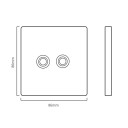 Î Switch retro pentru lumină 2Gang 2Way dublu alternativ, vintage cu manete din alamă, 86×86 mm, inox periat, auriu, pentru meșteșugari 2