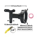 IBC ventiladapter tartályhoz S60x6 60 mm műanyag csap 5/8 tömlőcsatlakozóval vízáramlás szabályozásához hordókhoz és öntözéshez 2