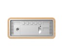 Időjárásjelző állomás LED kijelzővel és fa dekorációval 16,4 x 7,5 cm Hőmérő Higrométer Ébresztőóra Időjárás-előrejelzés DCF idő 4 fényerő szint 5