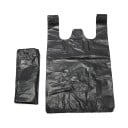 Igelitové vrecúška s uchy pevné 28x48 cm 100 ks plastové čierne tašky na odpadky a balenie pre domácnosť kuchyňu i obchod 1