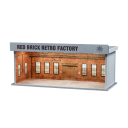 Illuminated Garage Made of Red Bricks 30 × 13.3 × 12 cm Car Workshop Diorama for Model Cars Display Scene Collector's Showcase USB Lighting 1