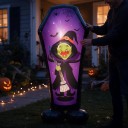 Ilmapallo arkku noidalla Halloween koriste 110 x 57 cm Foliopallo Violetti ja musta Koristelu Halloweenille ja juhliin 5