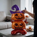 Ilmapallo kurpitsa noidan hatulla Halloween koriste 150 x 70 cm Foliopallo Oranssi ja violetti Juhlakoriste 3