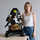 Ilmapallo pelottava talo Happy Halloween -teksti 3