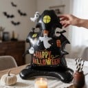 Ilmapallo pelottava talo Happy Halloween -teksti 4