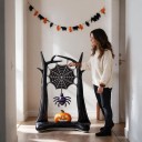 Ilmapallo pelottavat puut hämähäkinverkolla Halloween koriste 105 x 60 cm Foliopallo Musta hämähäkki ja kurpitsa Asunnon koristelu 6