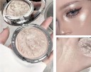 Iluminator rezistent la apă în paletă cu motiv de leu Pudră iluminatoare pentru față Strălucire fină de tip glitter efect de lungă 4
