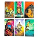 Ilustrované tarotové karty balíček pre veštenie osudu 78 kariet 11 x 6,5 cm tarot v plechovej krabičke s výraznými farebnými motívmi 2