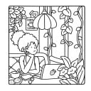 Images à colorier cozy girl et amis dessin simple pour enfants et adultes 24 pages 20 x 20 cm exercice de motricité livre de relaxation 4