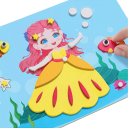 Images autocollantes 3D à coller selon les contours 6 pcs ensemble d'autocollants créatifs en mousse colorée de princesses pour enfants 3