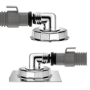Îmbinare curbată pentru scurgerea de podea a mașinii de spălat, cromată, adaptor universal pentru furtun pentru mașină de spălat vase și tocător 5