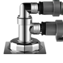 Îmbinare T dublă rotativă pentru scurgerea podelei mașinii de spălat, cromată, adaptor universal pentru furtun pentru mașină de spălat vase și tocător de resturi, spălare prin gravitație 5