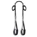 Imbracatura in pelle con anelli per le gambe e manette in un unico pezzo, imbottitura morbida, chiusura regolabile, confezione discreta 1