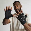 Impact Resistant Fingerless Motorcycle Gloves with Knuckle Protector and Non-Slip Palm for Riding Motorcycles and Bicycles Unisex 2