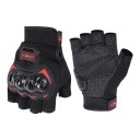 Impact Resistant Fingerless Motorcycle Gloves with Knuckle Protector and Non-Slip Palm for Riding Motorcycles and Bicycles Unisex 8