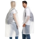 Imperméable long avec capuche fermeture à boutons-pression léger transparent unisexe protection contre la pluie usage quotidien extérieur 2