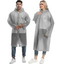 Imperméable long avec capuche fermeture à boutons-pression léger transparent unisexe protection contre la pluie usage quotidien extérieur 4