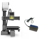 Imprimante 3D d'entrée de gamme 15,5 x 17,5 x 21 cm Légère Silencieuse Compatible avec PLA TPU filament 1,75mm Type-C adaptateur UE Max. impression 10 cm 2