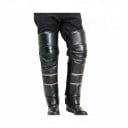 Încălzitoare pentru genunchi de motocicletă 1 pereche din piele PU cu lână artificială Mânșoni pentru genunchi și glezne Velcro și catarame Negre 1