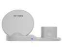Încărcător wireless cu suport pentru telefon și loc pentru AirPods și Apple Watch Putere totală 10 W Conector USB-C Dimensiuni 20,5 x 9,5 cm 1