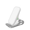 Încărcător wireless Qi 15 W cu suport pentru telefoane mobile Suprafață de încărcare înclinată Suport din aluminiu Plastic ABS și PC 1