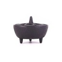 Incensário de Ferro Fundido Estilo Retro Pedra de Fumo Recipiente Decorativo para Incenso Decoração Oriental de Interior 1