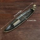 Incense Holder Boat Decoration with Fish and Fisherman Aromatherapy Stand for Home Office 3