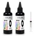 Inchiostro Universale 2 pz 100 ml Nero A base d'acqua Con siringa Per HP Canon Epson e Brother Per il riempimento delle cartucce Deskjet e CISS 1