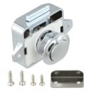 Încuietoare de mobilier cu buton Push-lock pentru deschidere de 26 mm din aliaj de zinc cromat pentru caravană, autovehicul de recreere, barcă și mobilier pentru dulapuri 1